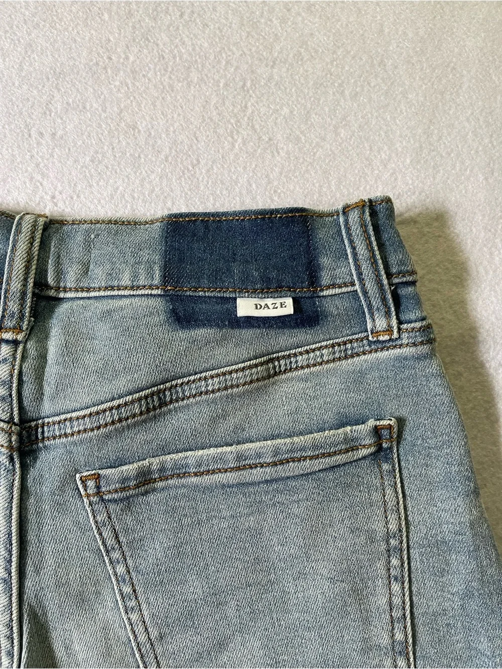 Women’s Light Blue Distressed Denim Jean Shorts - Casual Frayed Hem